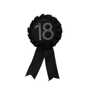 Happy Birthday 18 Rosette Birthday Badge With Diamante Stones
