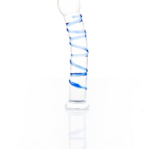 Blue Vein Pyrex Glass Dildo