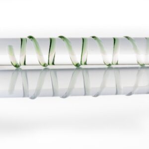 Green Ribbed Pyrex Glass Dildo
