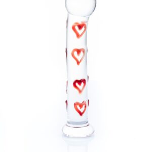 Red Heart Pyrex Glass Dildo
