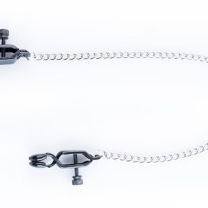 Black Alligator Nipple Clamps & Chain