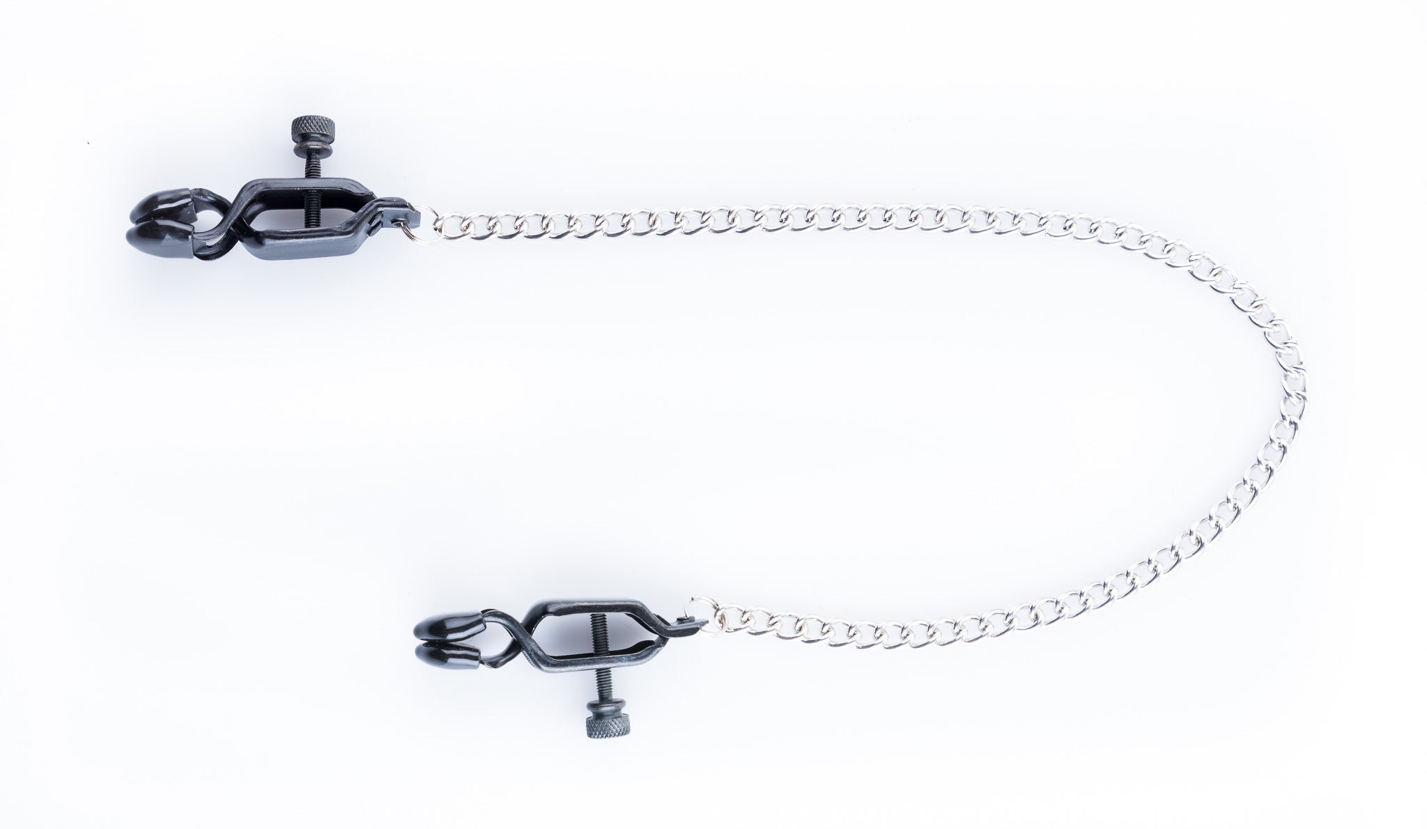 Black Alligator Nipple Clamps & Chain