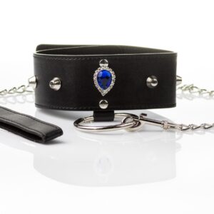 Luxury Jewelled Leather Collar & Leash