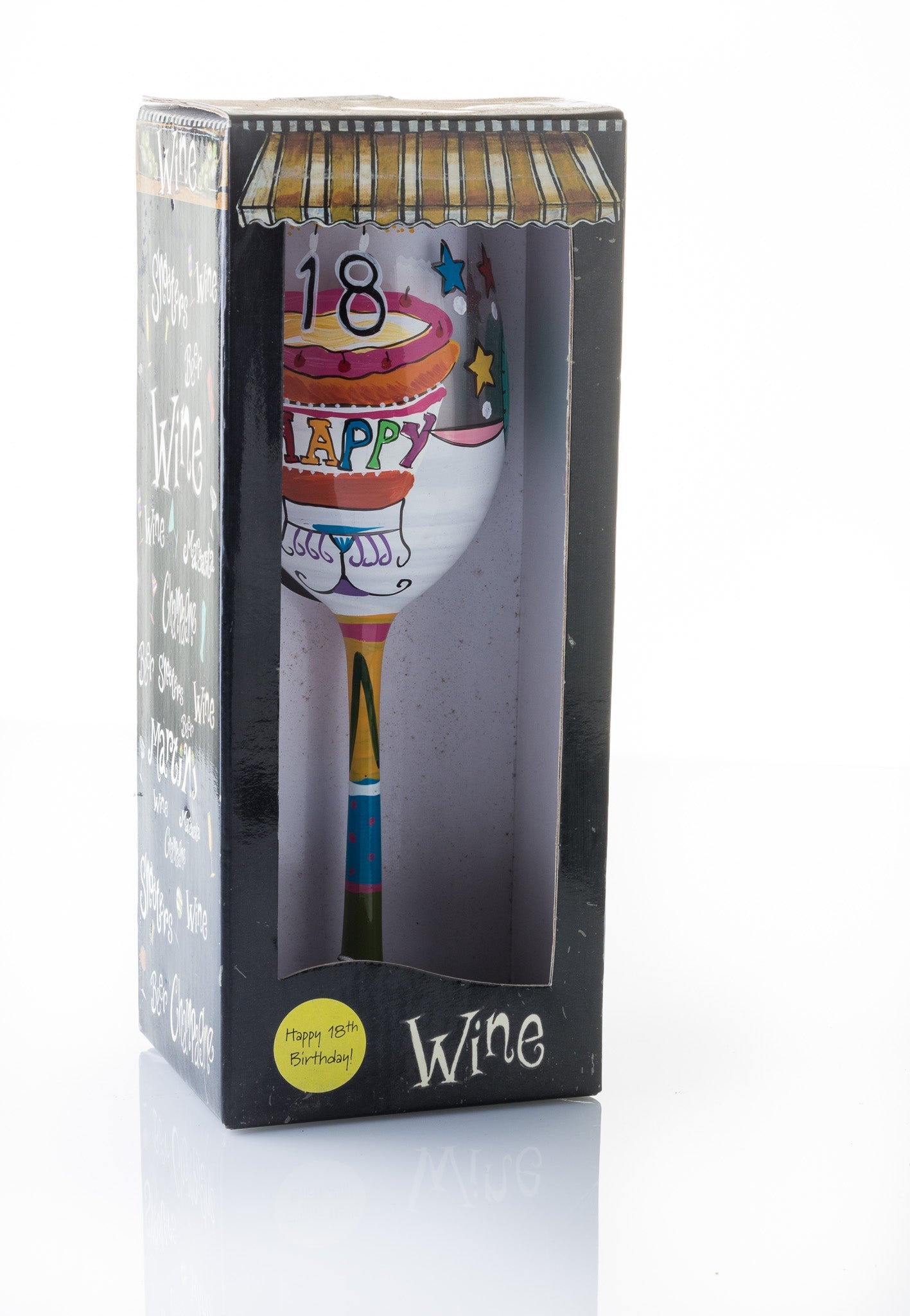 Birthday wine Glass -18th