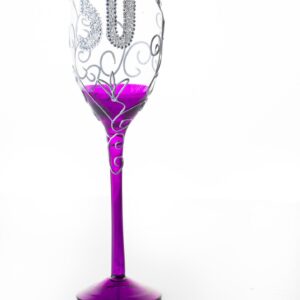 Hand Painted 50th Birthday Wine Glass
