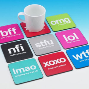 Text Cheeky Drink Coasters