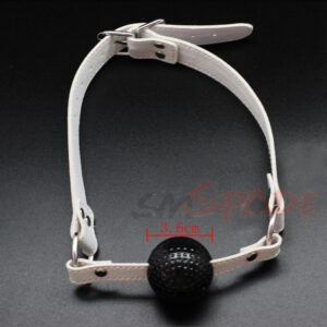 White Easy Breathe Leather Ball Gag
