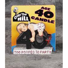 Over The Hill Age 40 candle
