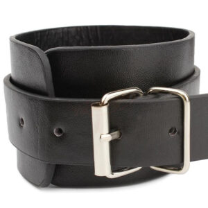 Black Leather Handcuffs